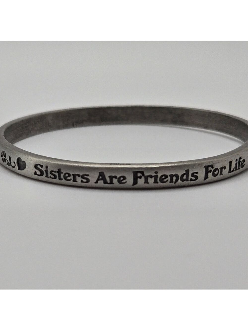 ✨2/$10✨ Sisters Always Friends Silver Bangle 8'' Camco - Picture 5 of 9